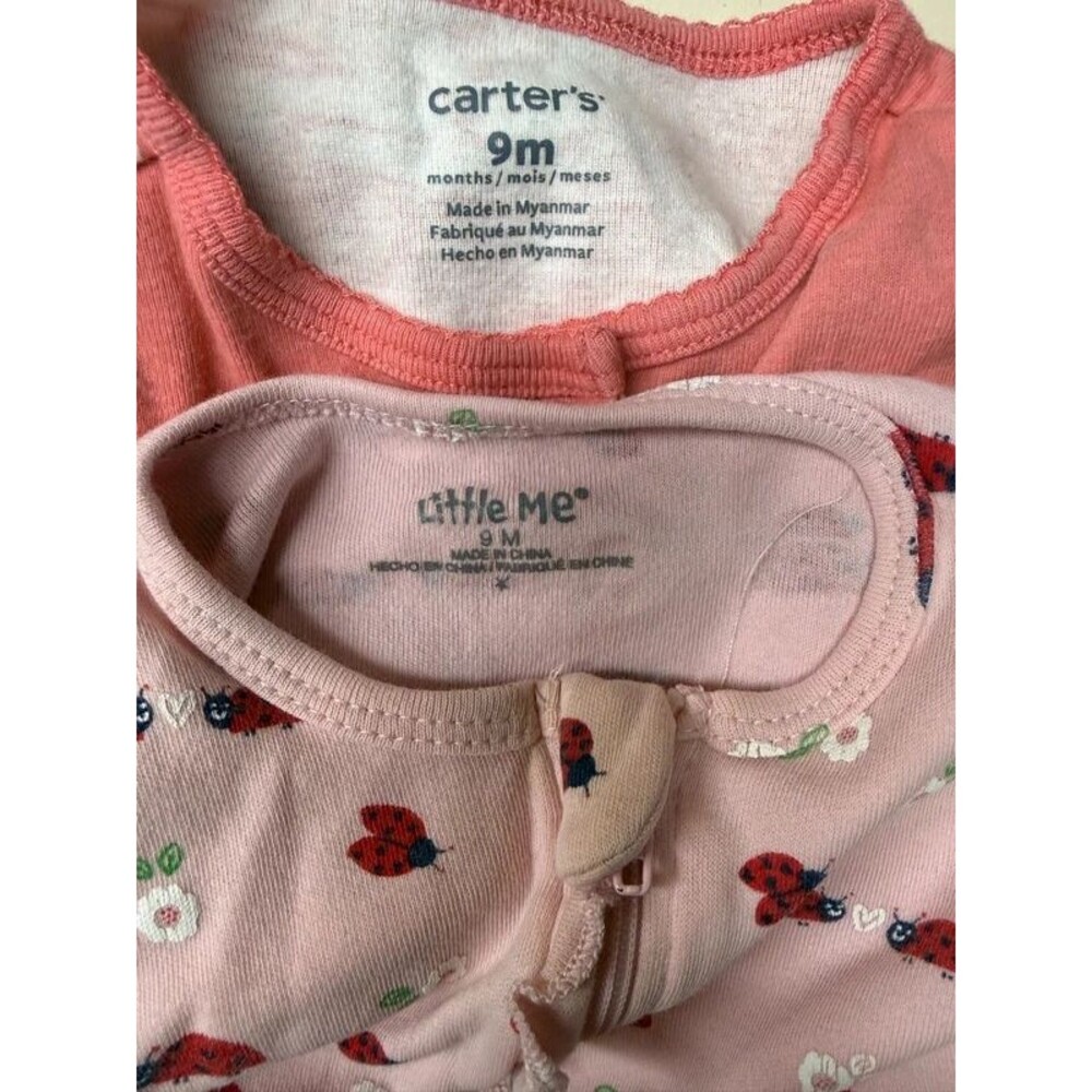 Baby Girl Sleeper Pajama Lot 6-9M 9M Carter's Cloud Island 5 Pieces - Picture 7 of 7